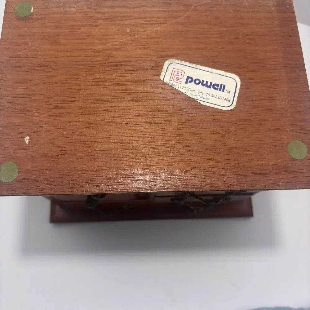 Vintage Powell Wooden Jewelry Box Mini Dresser Chest Organiser 4 Drawer Taiwan
